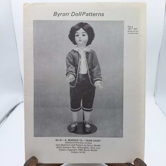 UNCUT Vintage Byron Doll Patterns, BY-41 A Marque 12 Jean Louis, Jacket Trousers - Picture 1 of 1